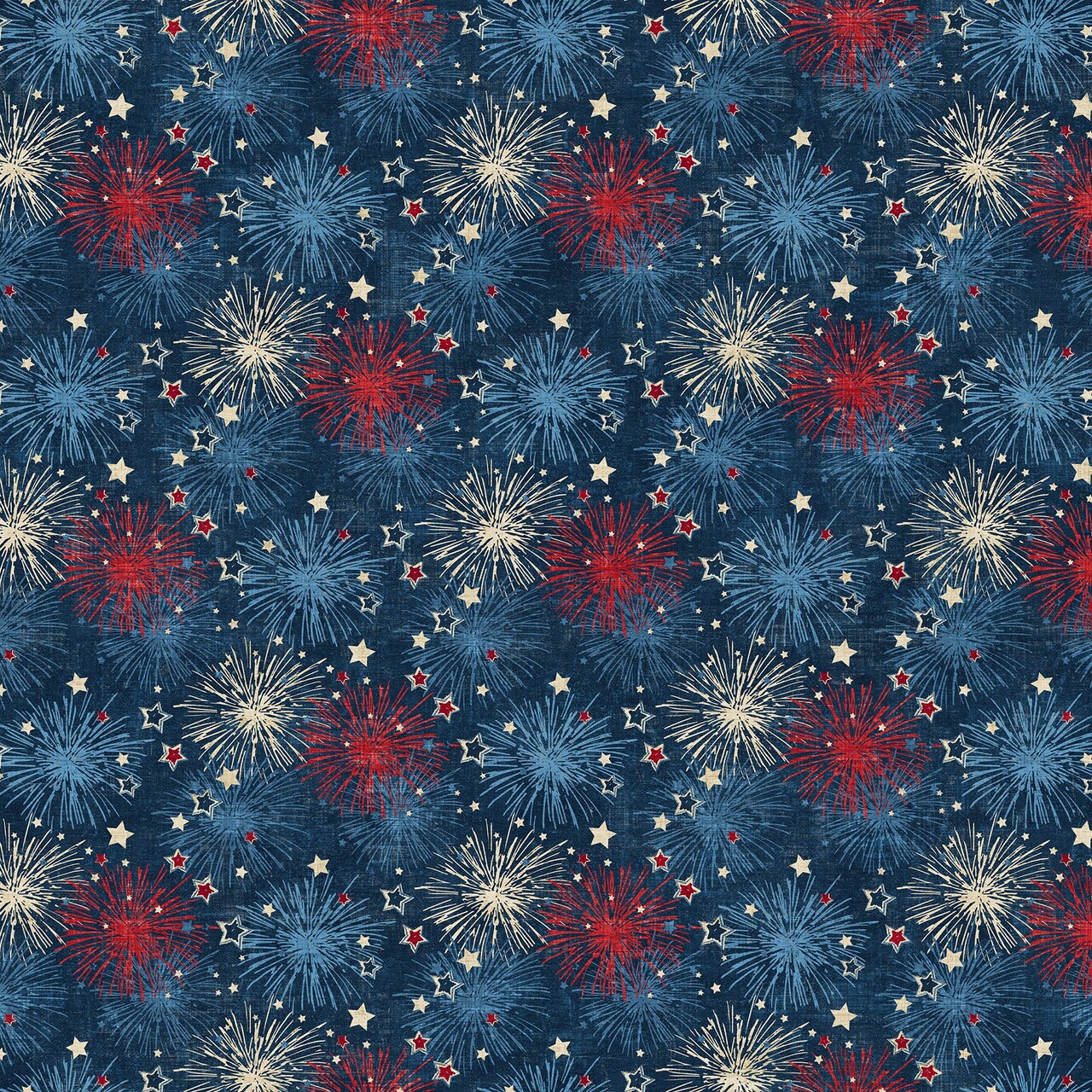 Fabric Northcott Navy Fireworks American Heartland by the Quarter Yard 28732-49